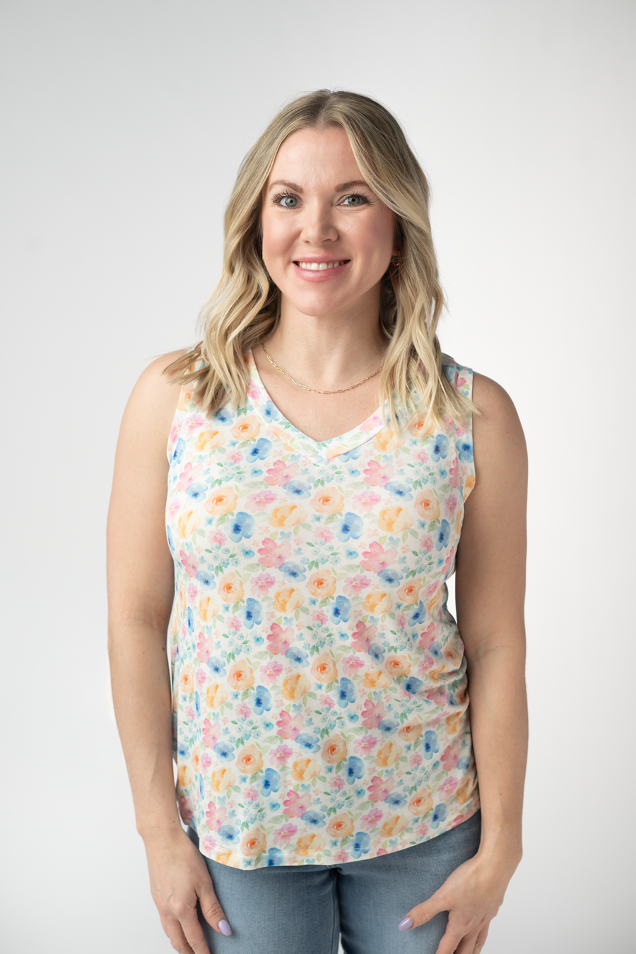 WAREHOUSE ONLY Noelle Tank - Petal Gardens FINAL SALE