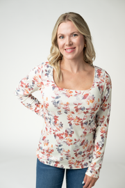 WAREHOUSE ONLY Alyssa Long Sleeve Top - Autumn Watercolor