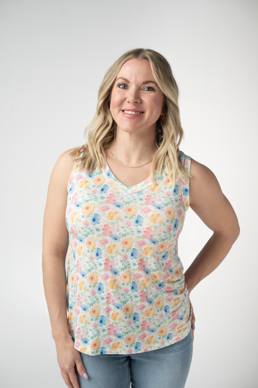WAREHOUSE ONLY Noelle Tank - Petal Gardens FINAL SALE