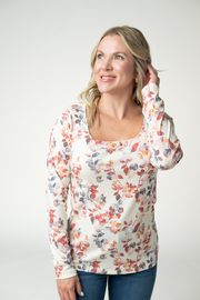 WAREHOUSE ONLY Alyssa Long Sleeve Top - Autumn Watercolor