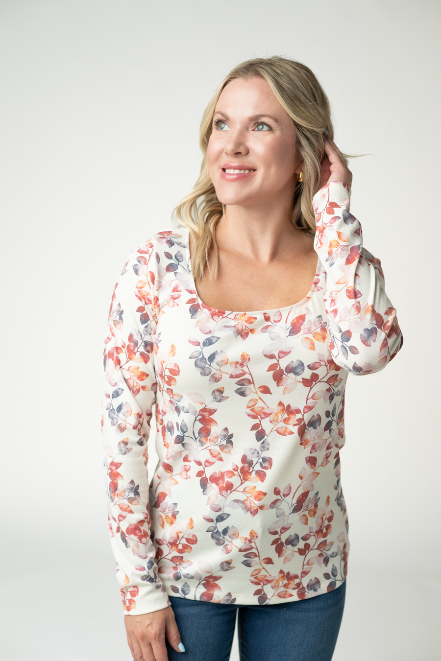 WAREHOUSE ONLY Alyssa Long Sleeve Top - Autumn Watercolor