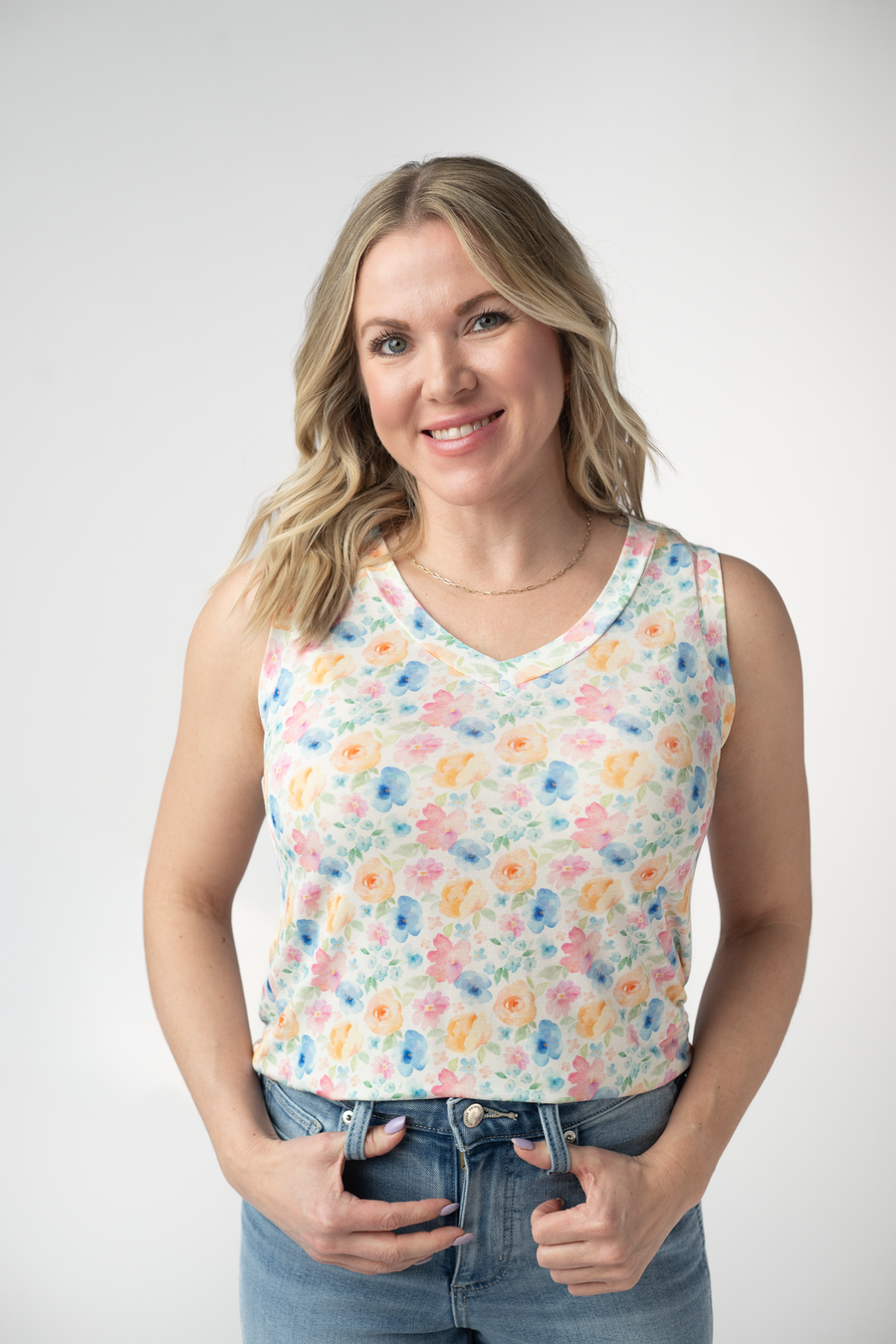 WAREHOUSE ONLY Noelle Tank - Petal Gardens FINAL SALE