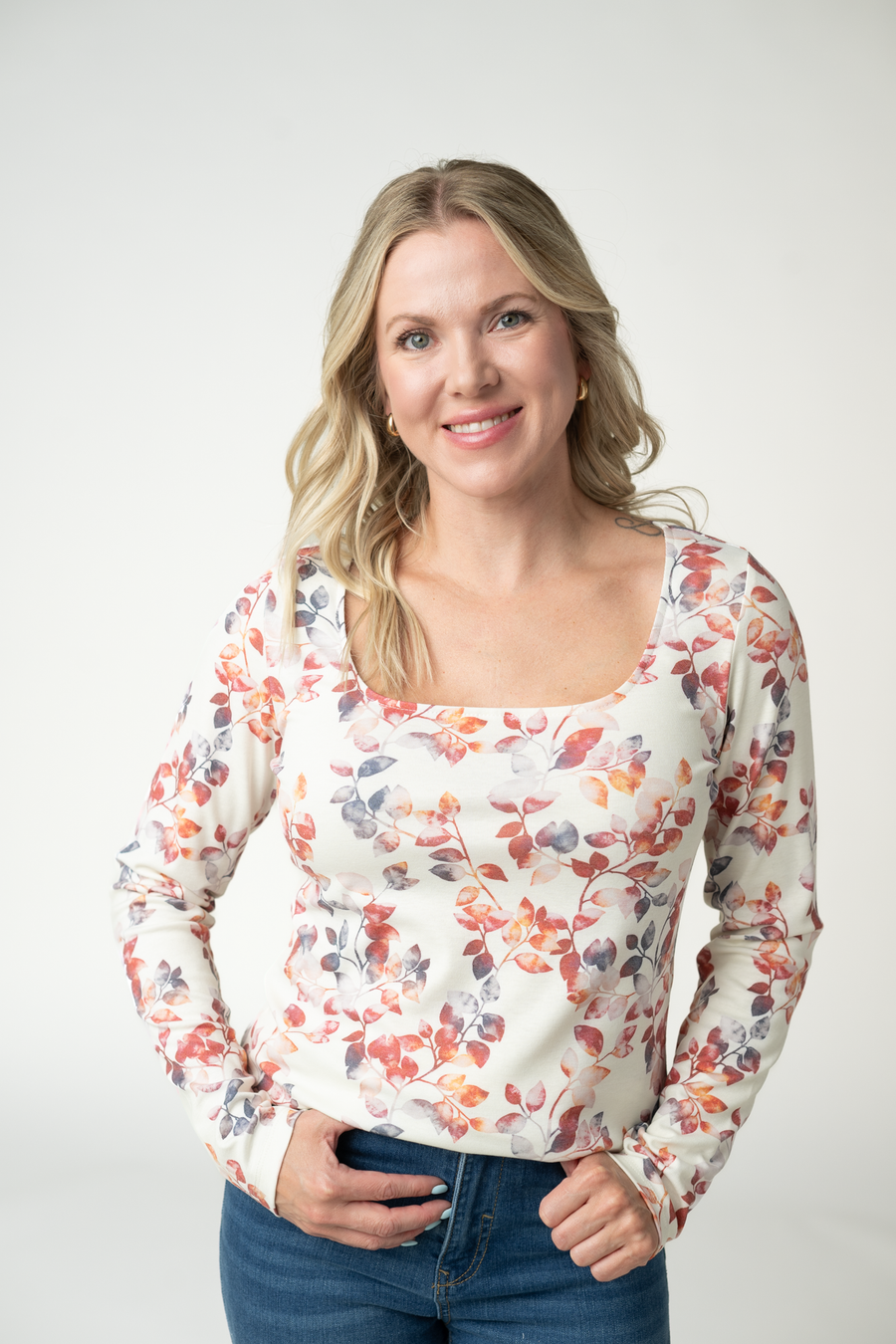 WAREHOUSE ONLY Alyssa Long Sleeve Top - Autumn Watercolor