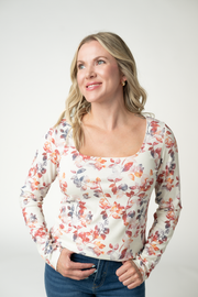 WAREHOUSE ONLY Alyssa Long Sleeve Top - Autumn Watercolor