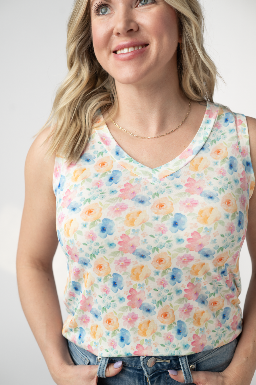 WAREHOUSE ONLY Noelle Tank - Petal Gardens FINAL SALE