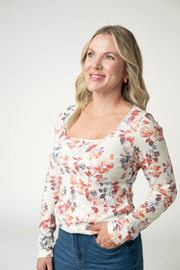 WAREHOUSE ONLY Alyssa Long Sleeve Top - Autumn Watercolor