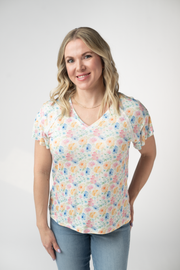 WAREHOUSE ONLY Raelynn V-Neck Top - Petal Gardens FINAL SALE