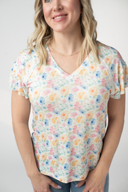 WAREHOUSE ONLY Raelynn V-Neck Top - Petal Gardens FINAL SALE