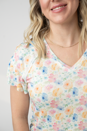WAREHOUSE ONLY Raelynn V-Neck Top - Petal Gardens FINAL SALE
