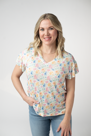 WAREHOUSE ONLY Raelynn V-Neck Top - Petal Gardens FINAL SALE