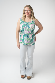 WAREHOUSE ONLY Noelle Tank - Tropical Leaf FINAL SALE