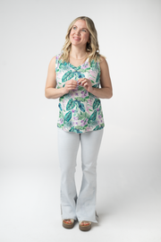 WAREHOUSE ONLY Noelle Tank - Tropical Leaf FINAL SALE