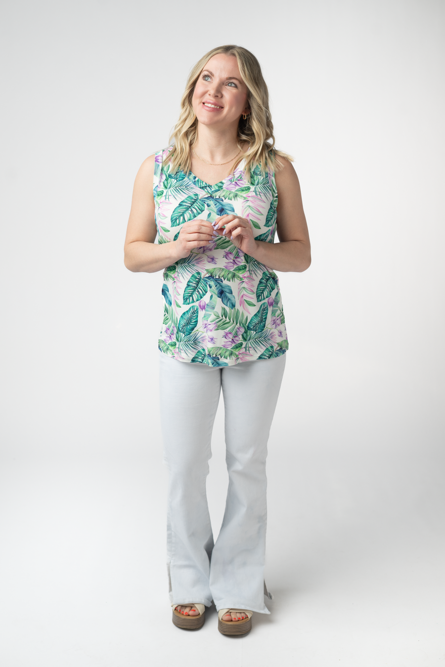 WAREHOUSE ONLY Noelle Tank - Tropical Leaf FINAL SALE
