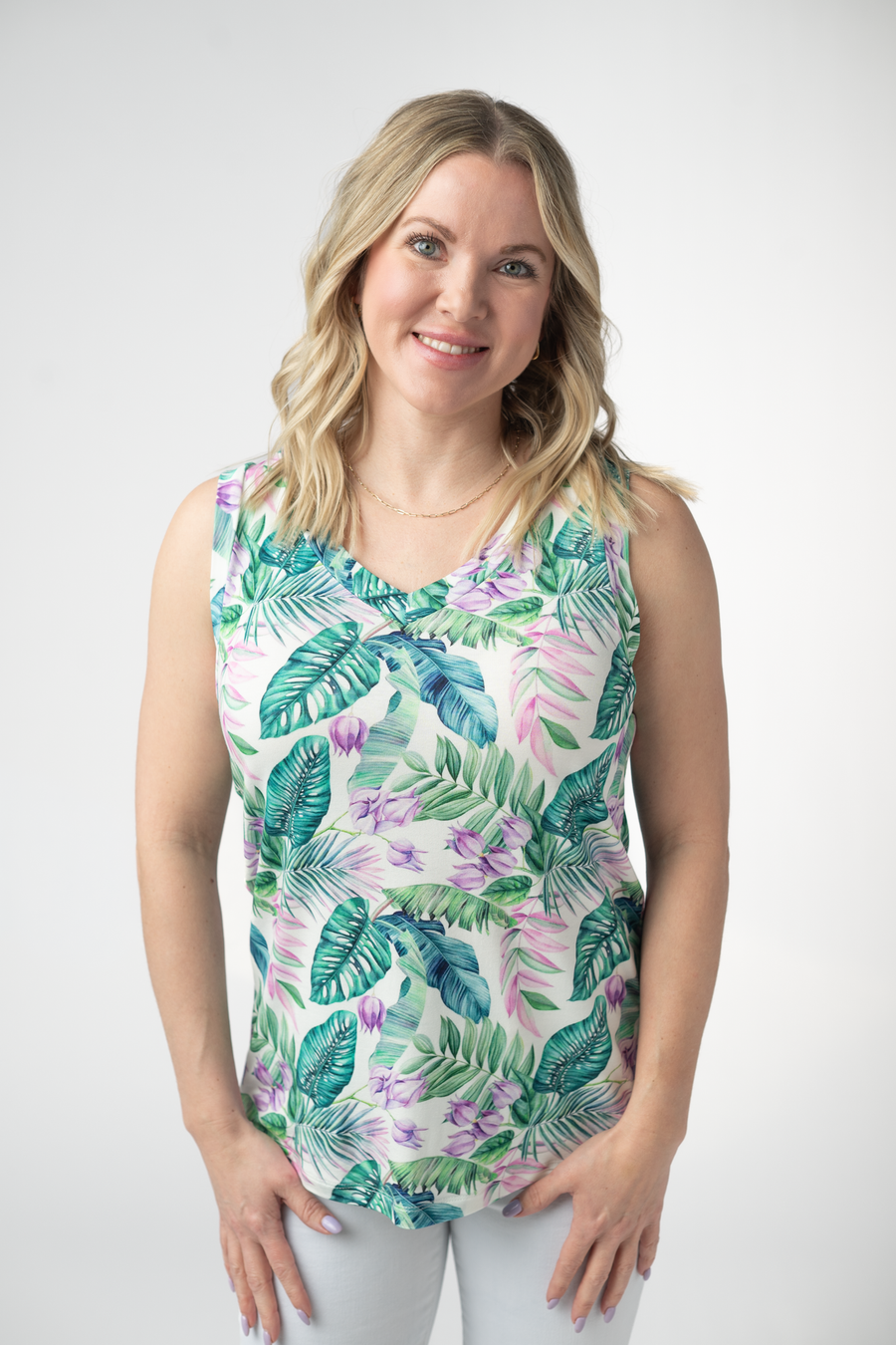 WAREHOUSE ONLY Noelle Tank - Tropical Leaf FINAL SALE