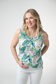 WAREHOUSE ONLY Noelle Tank - Tropical Leaf FINAL SALE