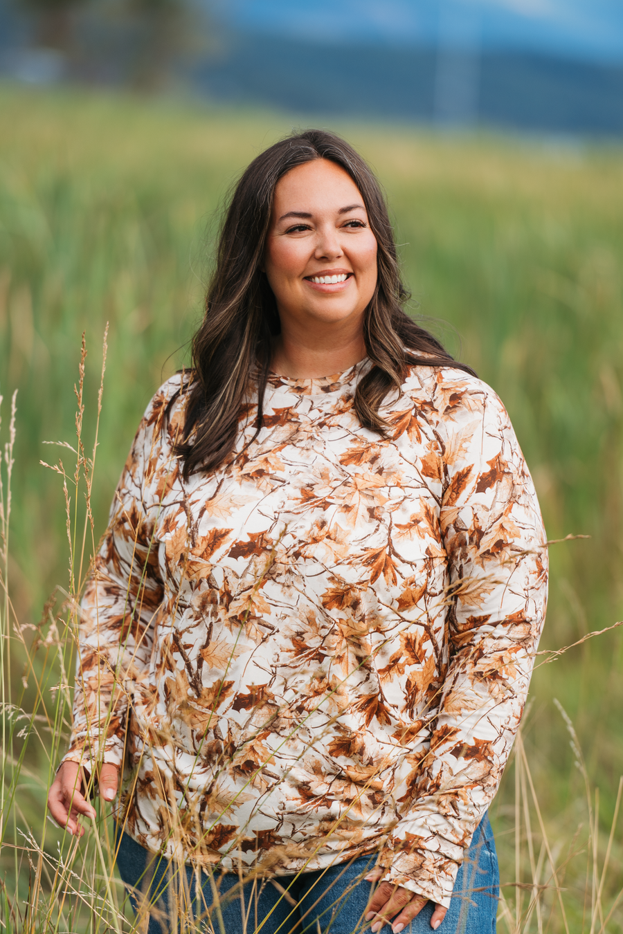 WAREHOUSE ONLY Blair Long Sleeve Top - Woodsy Camo