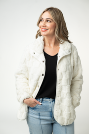 WAREHOUSE ONLY Checkered Snap Sherpa - Ivory