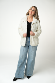 WAREHOUSE ONLY Checkered Snap Sherpa - Ivory