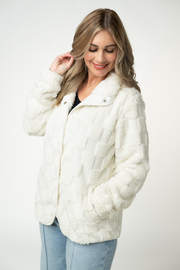 WAREHOUSE ONLY Checkered Snap Sherpa - Ivory