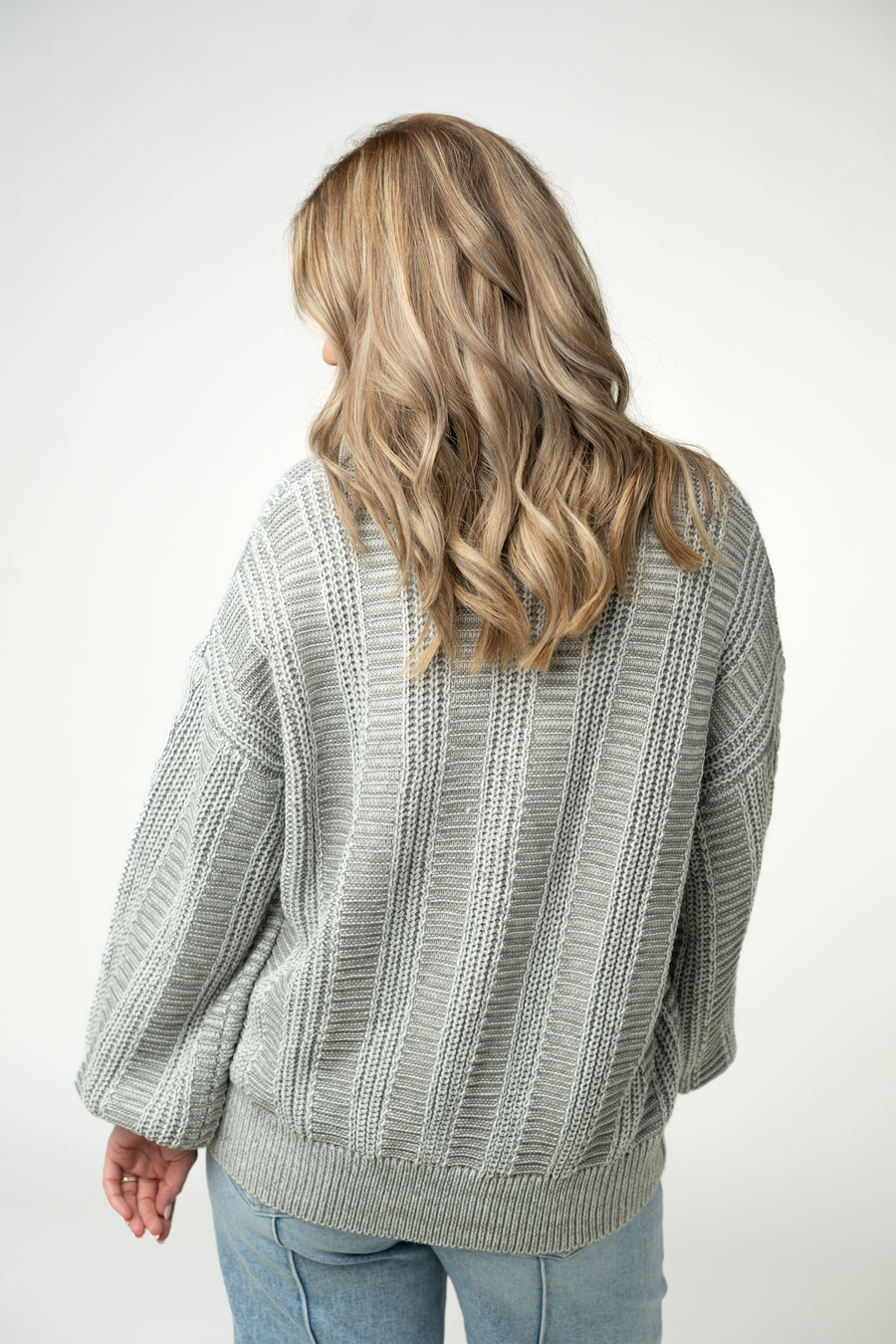 WAREHOUSE ONLY Cable Cardigan - Grey