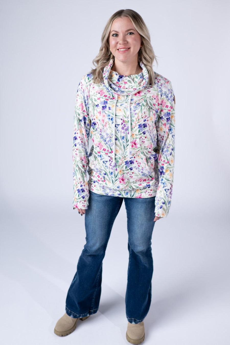 WAREHOUSE Soft Funnel Neck - Cottage Floral