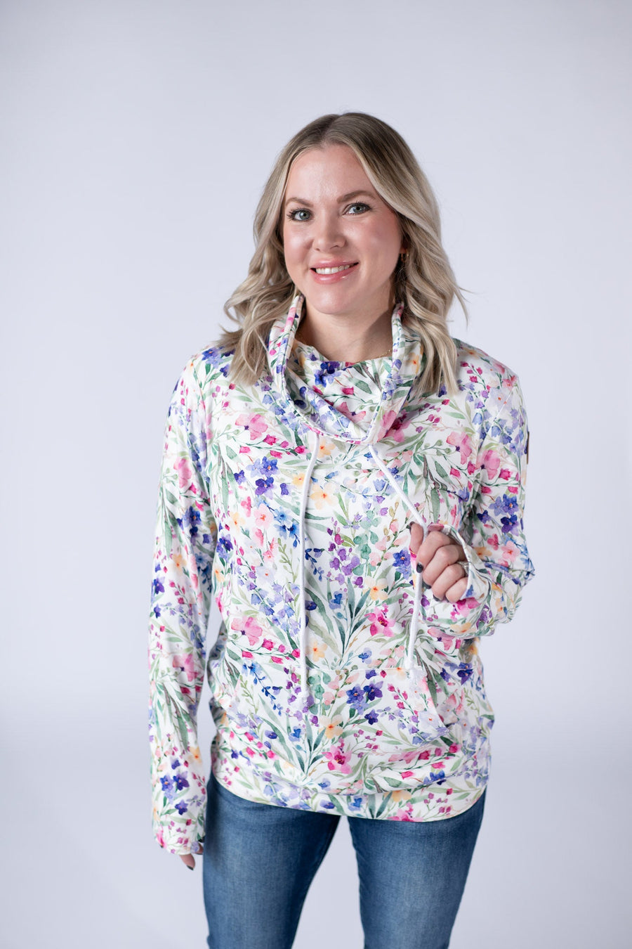 WAREHOUSE Soft Funnel Neck - Cottage Floral