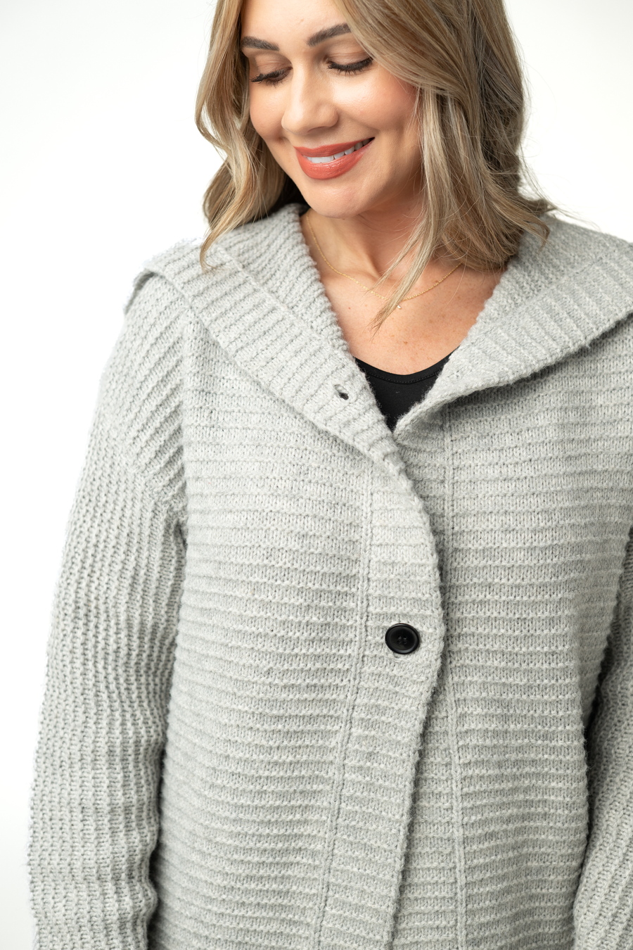 WAREHOUSE ONLY Lillian Long Hooded Cardigan - Grey