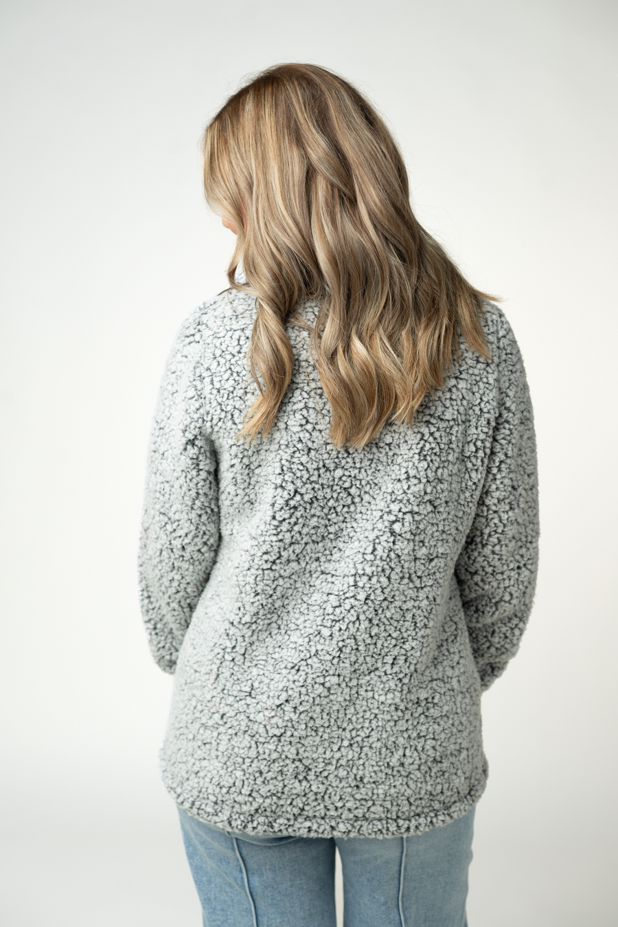 WAREHOUSE ONLY Two Tone Fullzip Sherpa - Charcoal and White