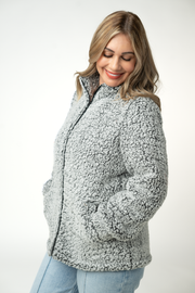 WAREHOUSE ONLY Two Tone Fullzip Sherpa - Charcoal and White