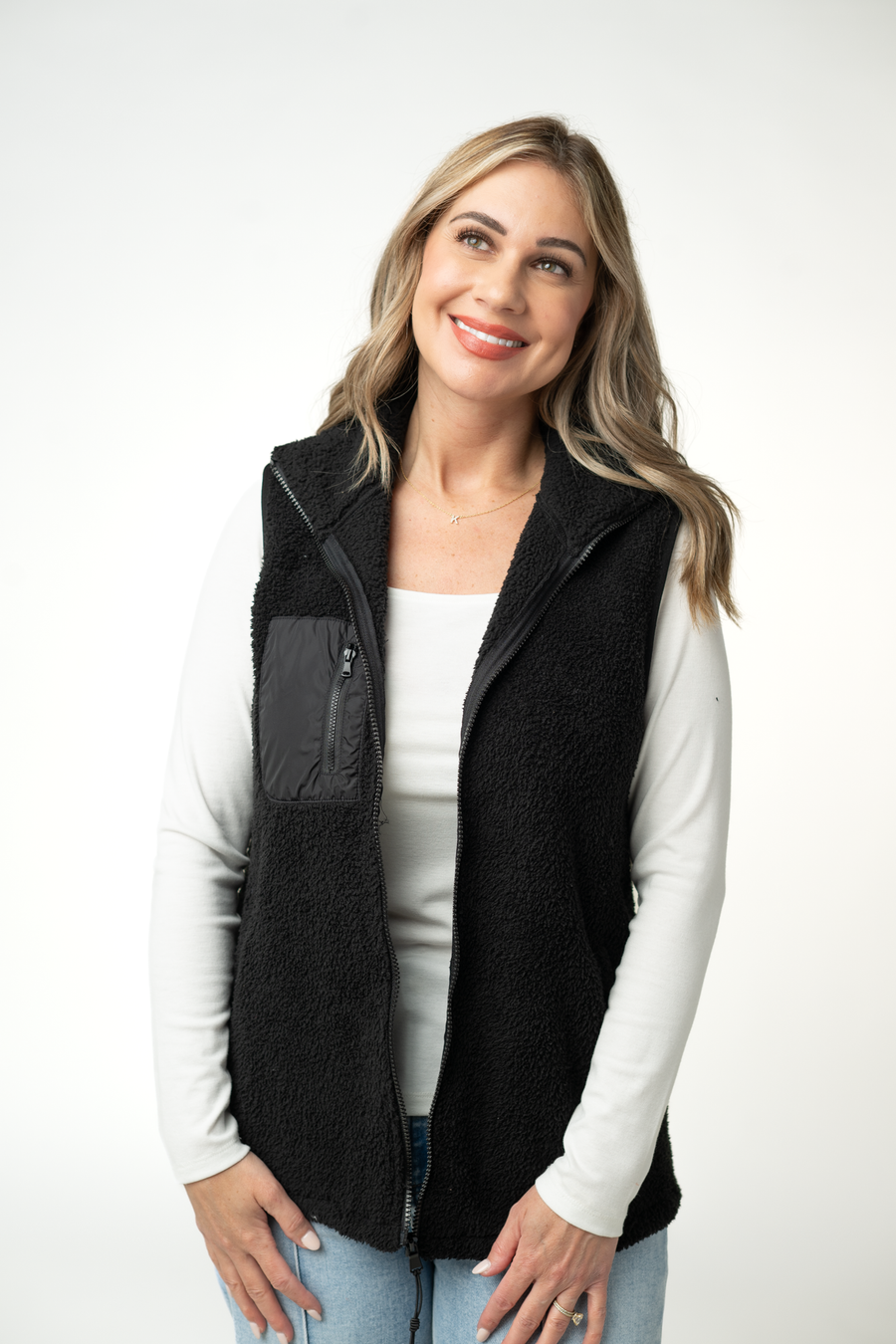 WAREHOUSE ONLY Sherpa Vest - Black