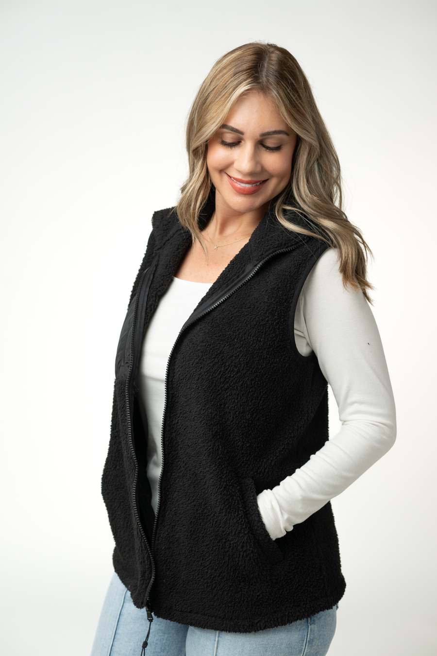 WAREHOUSE ONLY Sherpa Vest - Black