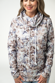 WAREHOUSE ONLY Soft Funnel Neck - Neutral Leaves
