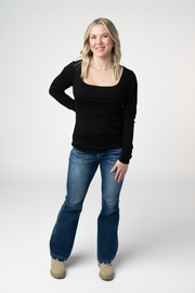 WAREHOUSE ONLY Alyssa Long Sleeve Top - Black