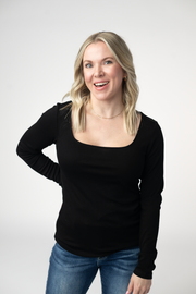 WAREHOUSE ONLY Alyssa Long Sleeve Top - Black