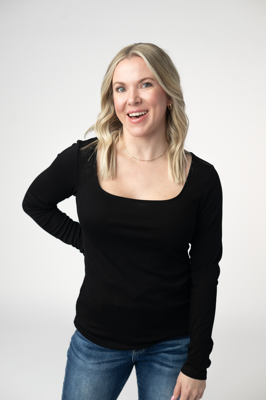 WAREHOUSE ONLY Alyssa Long Sleeve Top - Black