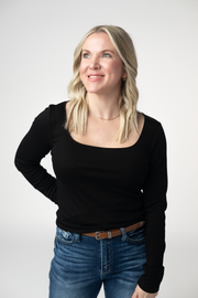 WAREHOUSE ONLY Alyssa Long Sleeve Top - Black