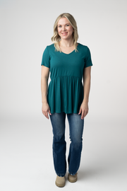 WAREHOUSE ONLY Sarah Ruffle Short Sleeve - Teal