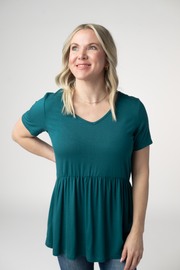 WAREHOUSE ONLY Sarah Ruffle Short Sleeve - Teal