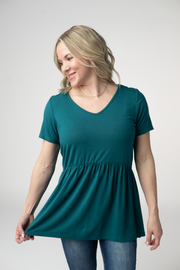 WAREHOUSE ONLY Sarah Ruffle Short Sleeve - Teal