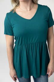 WAREHOUSE ONLY Sarah Ruffle Short Sleeve - Teal