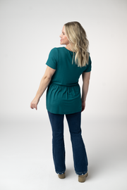 WAREHOUSE ONLY Sarah Ruffle Short Sleeve - Teal