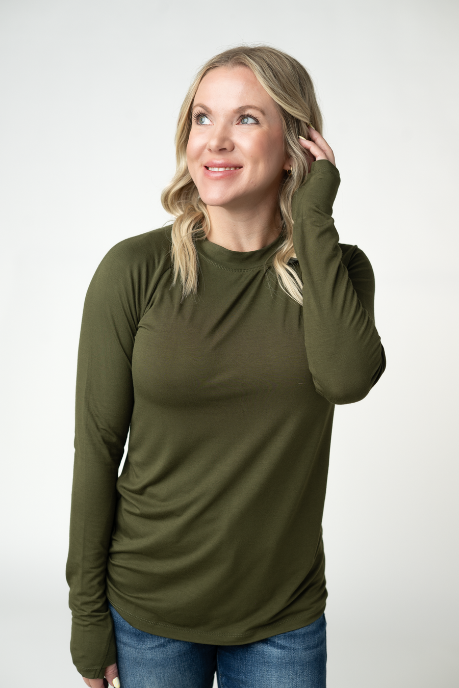 WAREHOUSE ONLY Blair Long Sleeve Top - Dark Olive