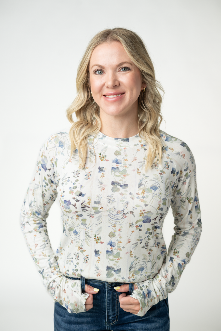 WAREHOUSE ONLY Blair Long Sleeve Top - Olive Meadows