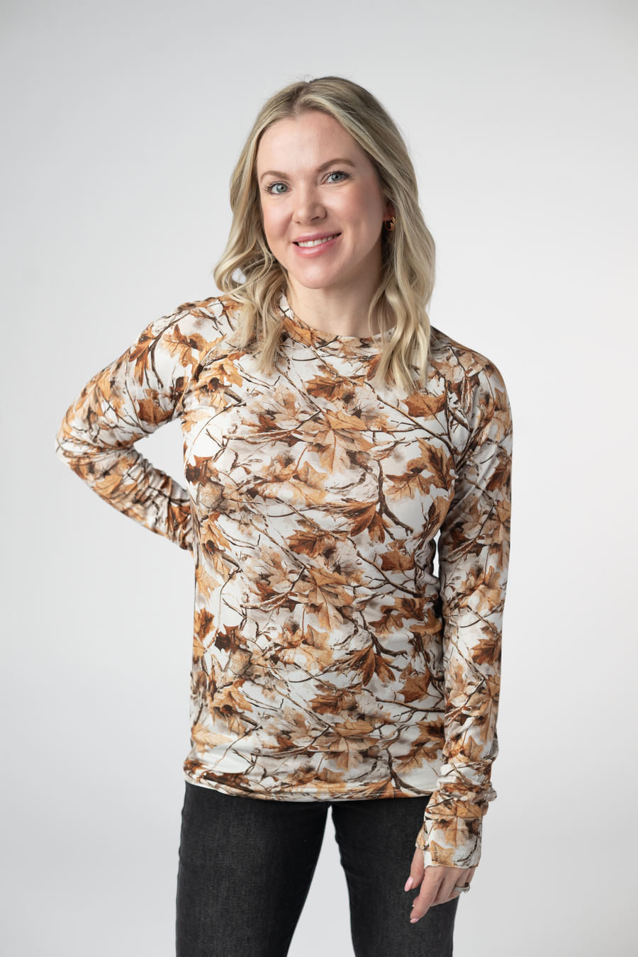 WAREHOUSE ONLY Blair Long Sleeve Top - Woodsy Camo