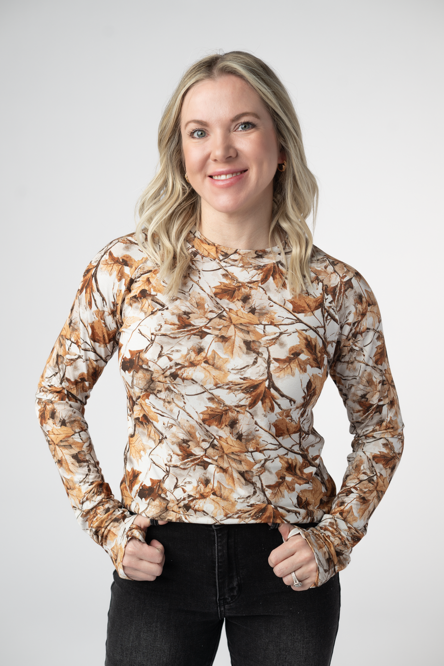 WAREHOUSE ONLY Blair Long Sleeve Top - Woodsy Camo