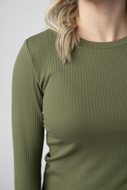 WAREHOUSE ONLY Reese Ribbed Long Sleeve Top - Olive