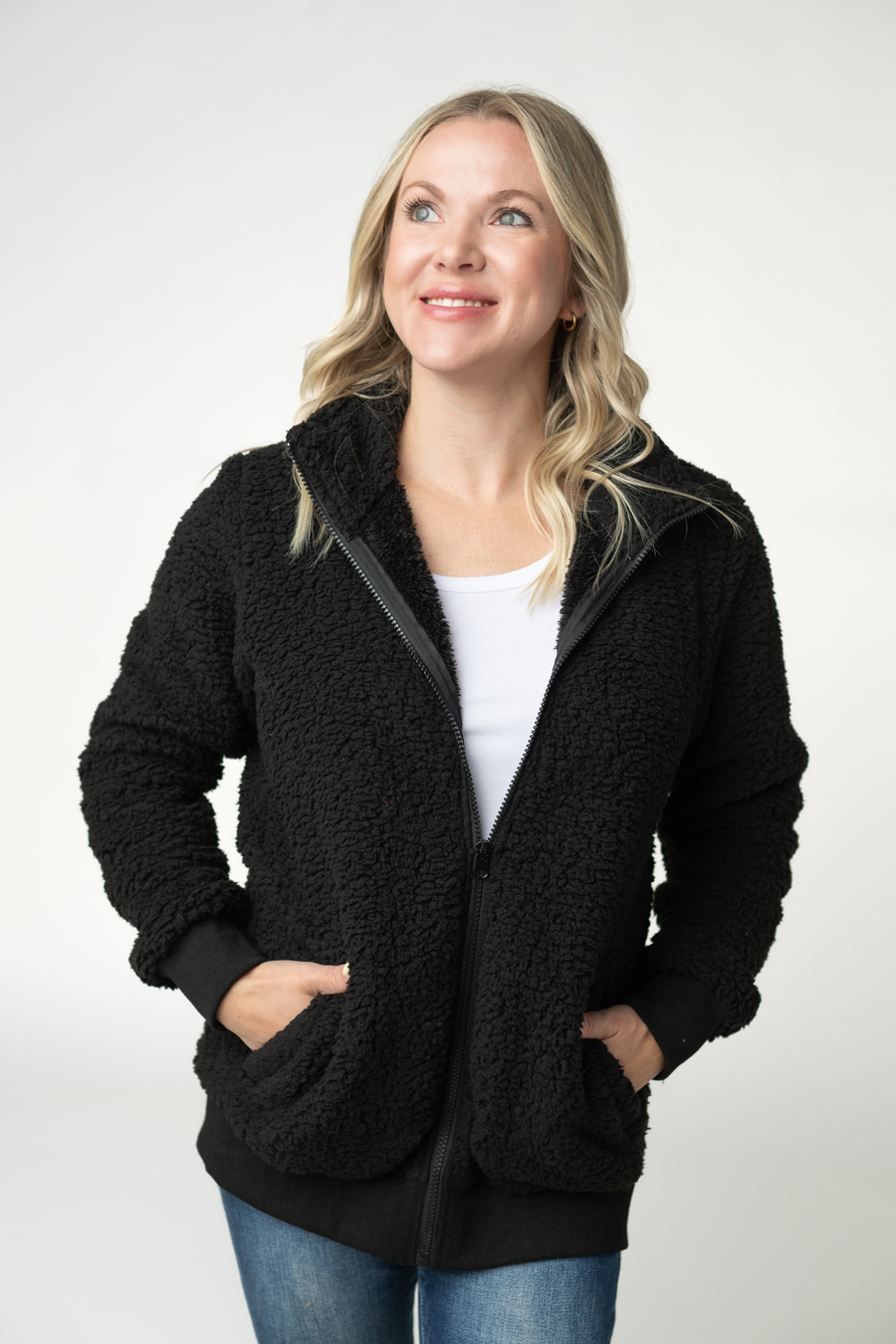 WAREHOUSE ONLY Skylar Sherpa Fullzip - Black