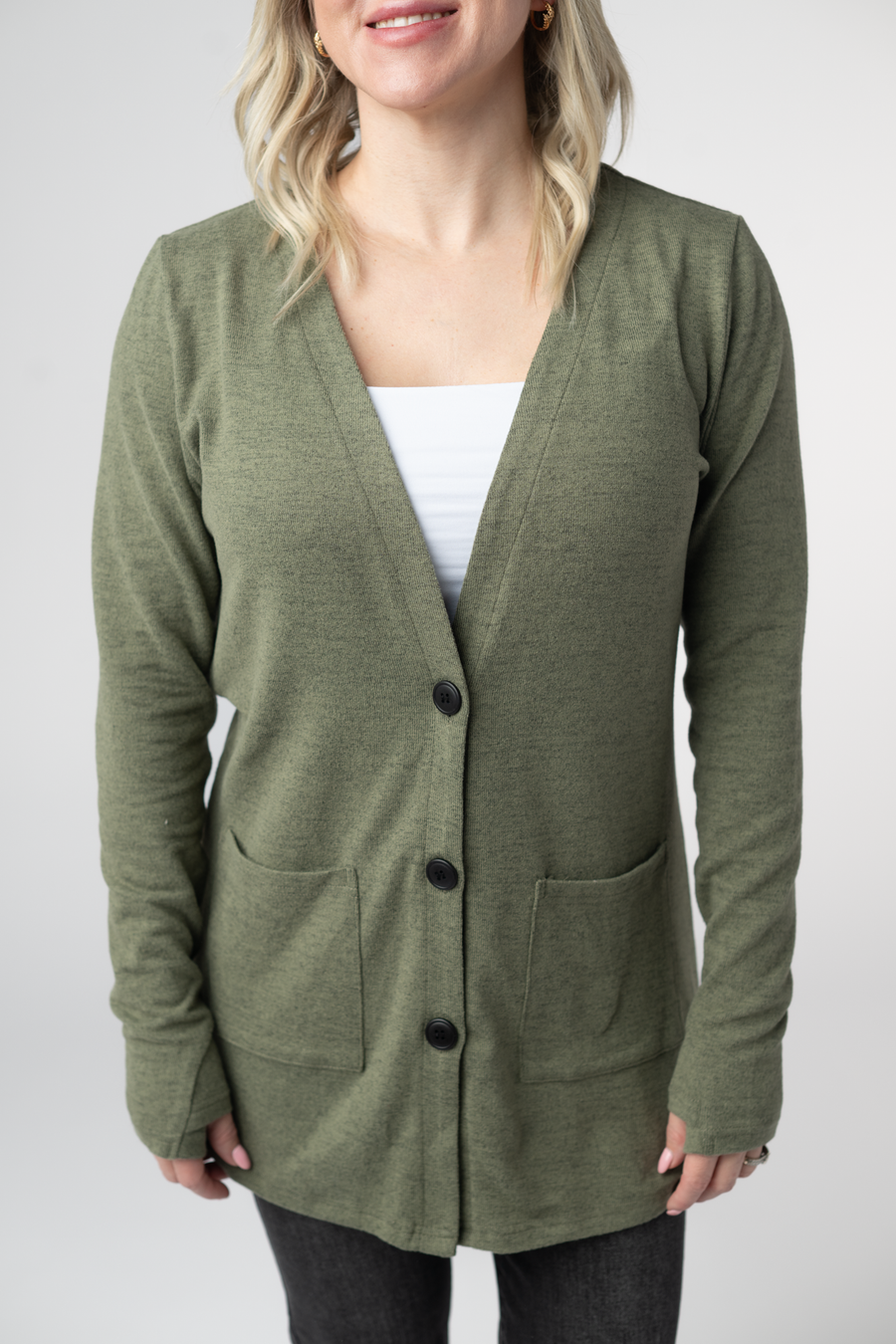 WAREHOUSE ONLY Cori Cardigan - Heathered Olive