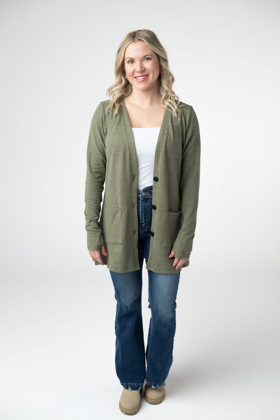 WAREHOUSE ONLY Cori Cardigan - Heathered Olive