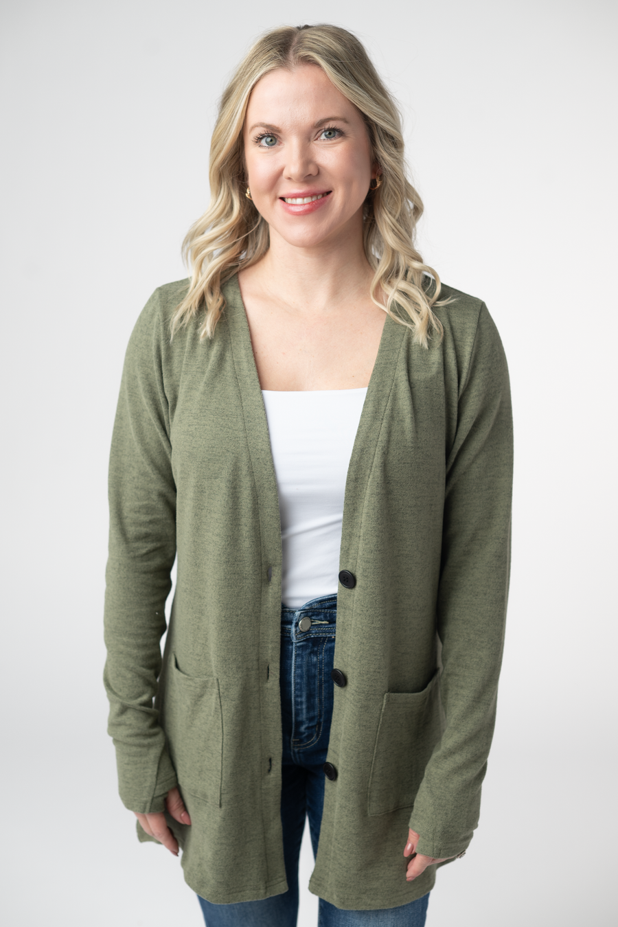 WAREHOUSE ONLY Cori Cardigan - Heathered Olive